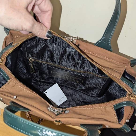Kurt Geiger NWT Brown and Green Tote - Picture 9 of 11